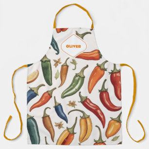 Modern Monogram Chili Peppers Patroon Schort