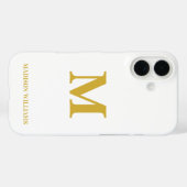 Modern Monogram Chique Wit Goud Stijlvolle Minimal Case-Mate iPhone Case (Achterkant (horizontaal))