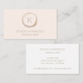 Modern Monogram Circle Logo Elegant Visitekaartje (Voorkant / Achterkant)