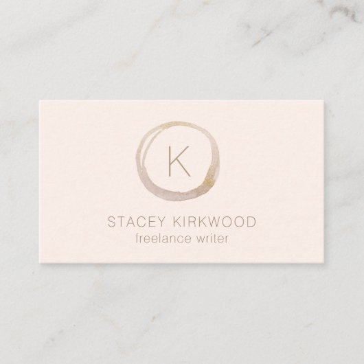 Modern Monogram Circle Logo Elegant Visitekaartje (Voorkant)