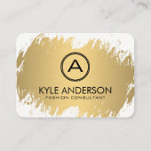 Modern Monogram Classic Gold Lux Expressive Visitekaartje (Voorkant)