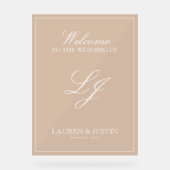 Modern Monogram Classic Terracotta Script Welkom Acryl Bord (Voorkant)