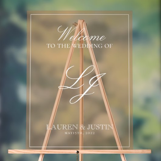 Modern Monogram Classic Terracotta Script Welkom Acryl Bord (Neutraal)