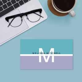 Modern Monogram Colorblock Visitekaartje
