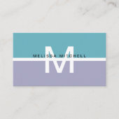 Modern Monogram Colorblock Visitekaartje (Voorkant)