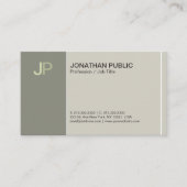 Modern Monogram Creatief Duidelijk Chic Elegant Gr Visitekaartje (Voorkant)