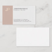 Modern Monogram Creatief Elegant Beige Harmonie Visitekaartje (Voorkant / Achterkant)