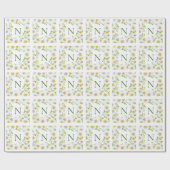 Modern Monogram Daisies Floral Cadeaupapier (Vlak)