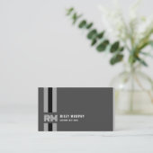 Modern Monogram Dark Gray Professional Visitekaartje (Staand voorkant)