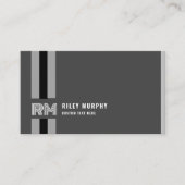 Modern Monogram Dark Gray Professional Visitekaartje (Voorkant)