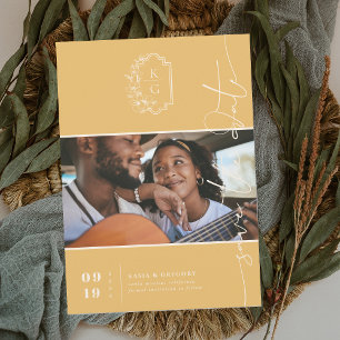 Modern Monogram   De foto bewaart de Datum Save The Date