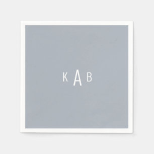 Modern Monogram Dusty Blue Cocktail Napkins Servet
