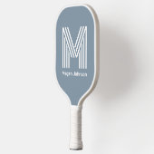 Modern Monogram Dusty Blue Pickleball Paddle (Links)
