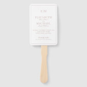 Modern Monogram Dusty Roos Script bruiloft program Handwaaier (Voorkant)