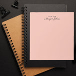 Modern Monogram Eenvoudig Blush Roze en Zwart Notitieblok<br><div class="desc">Modern Monogram Eenvoudig Blush Roze en Zwart Notitieblok</div>