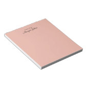Modern Monogram Eenvoudig Blush Roze en Zwart Notitieblok (Schuin)
