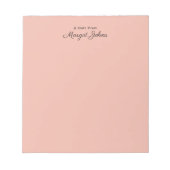 Modern Monogram Eenvoudig Blush Roze en Zwart Notitieblok (Voorkant)