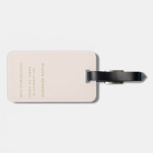 Modern Monogram Eenvoudig Elegant Blush Pink Gold Bagagelabel (Achterkant horizontaal)