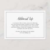 Modern Monogram Eenvoudig Elegant Huwelijk Informatiekaartje (Voorkant)