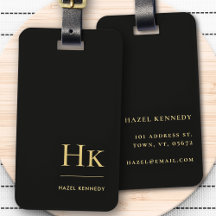 Modern Monogram Eenvoudig Elegant Zwart Goud Class