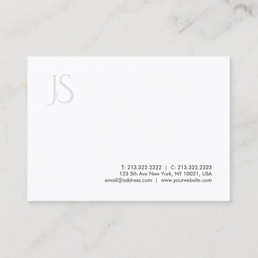Modern Monogram Eenvoudig Ontwerp Elegante Sjabloo Visitekaartje (Achterkant)