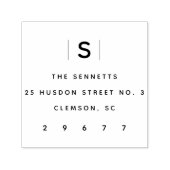 Modern monogram eenvoudig retouradres  zelfinktende stempel (Design)