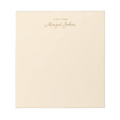 Modern Monogram Eenvoudig Stijlvol Wit Ivoor & Gou Notitieblok (Voorkant)