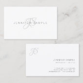 Modern Monogram Eenvoudige Chic Sjabloon Minimalis Visitekaartje (Voorkant / Achterkant)