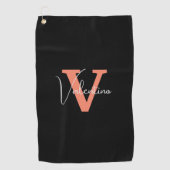 Modern monogram eenvoudige klassieker golfhanddoek (Voorkant)