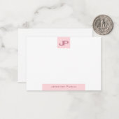 Modern Monogram Eenvoudige Sjabloon Elegant Blush  (Voorkant / Achterkant in situ)