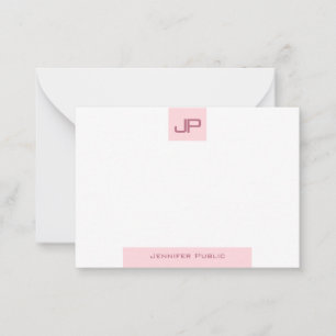Modern Monogram Eenvoudige Sjabloon Elegant Blush