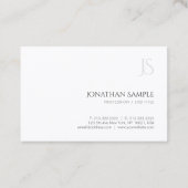 Modern Monogram Eenvoudige Sjabloon Elegante Top Visitekaartje (Achterkant)