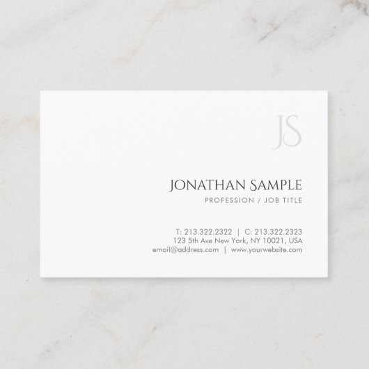 Modern Monogram Eenvoudige Sjabloon Elegante Top Visitekaartje