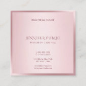 Modern Monogram Eenvoudige Sjabloon Roos Gouden Kl Vierkante Visitekaartje (Achterkant)