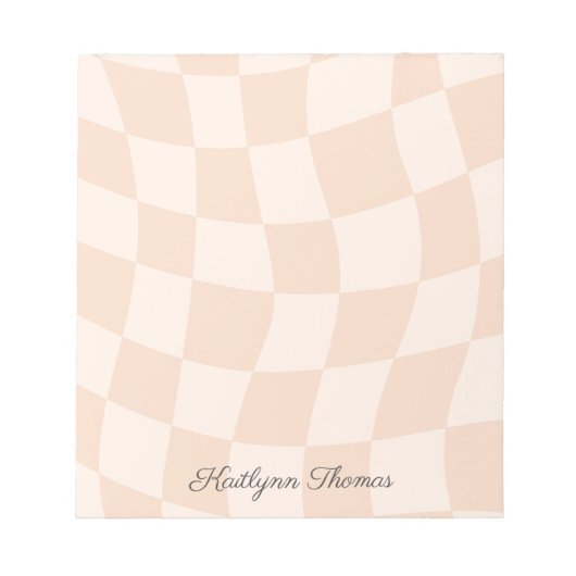 Modern monogram Eenvoudige stijlvolle retro geruit Notitieblok (Voorkant)