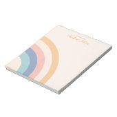 Modern Monogram Eenvoudige Stijlvolle Retro Regenb Notitieblok (Linkerzijde)