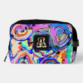 Modern Monogram Elegant Boho Chic Patroon Toilettasje (Achterkant)