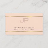 Modern Monogram Elegant Design Trendy Plain Luxury Visitekaartje (Voorkant)