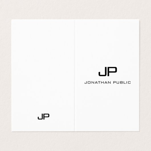 Modern Monogram Elegant Eenvoudig Professioneel Visitekaartje (Buitenkant ongevouwen)