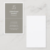 Modern Monogram Elegant Eenvoudige Sjabloon Trendy Visitekaartje (Voorkant / Achterkant)