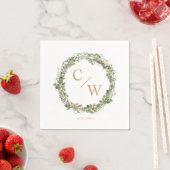Modern Monogram Elegant Eucalyptus Napkins Servet (Insitu)