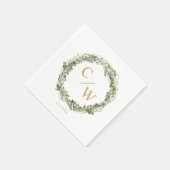 Modern Monogram Elegant Eucalyptus Napkins Servet (Hoek)