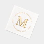 Modern Monogram Elegant Gepersonaliseerd Bruilofts Folie Servetten (Links)