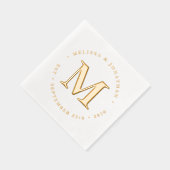 Modern Monogram Elegant Gepersonaliseerd Bruilofts Folie Servetten (Rechts)