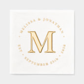 Modern Monogram Elegant Gepersonaliseerd Bruilofts Folie Servetten (Voorkant)