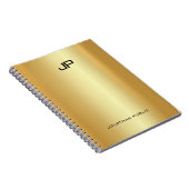 Modern Monogram Elegant Gold Sjabloon Professional Notitieboek (Rechterzijde)
