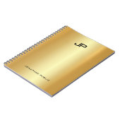 Modern Monogram Elegant Gold Sjabloon Professional Notitieboek (Linkerzijde)