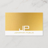 Modern Monogram Elegant Gold Sjabloon Professional Visitekaartje (Voorkant)