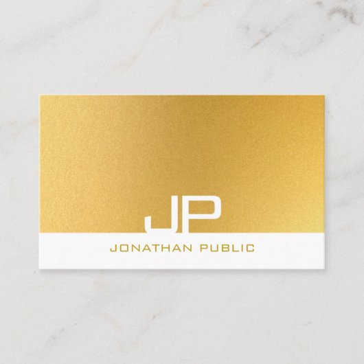 Modern Monogram Elegant Gold Sjabloon Professional Visitekaartje (Voorkant)