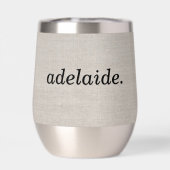 Modern Monogram Elegant Linnen Look Initiaal Naam (Achterkant)